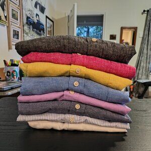 Lot of 8 Tommy Hilfiger short sleeve button-down shirts in size XXL.